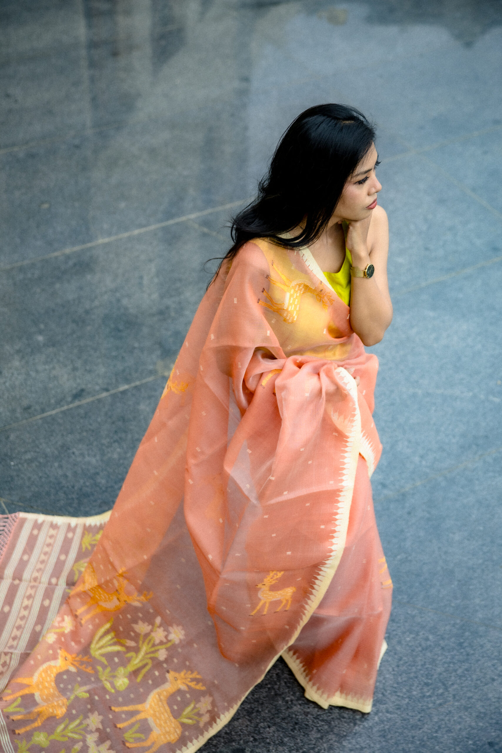 Marigold Earth – Moirangphee Handloom Saree - Image 2