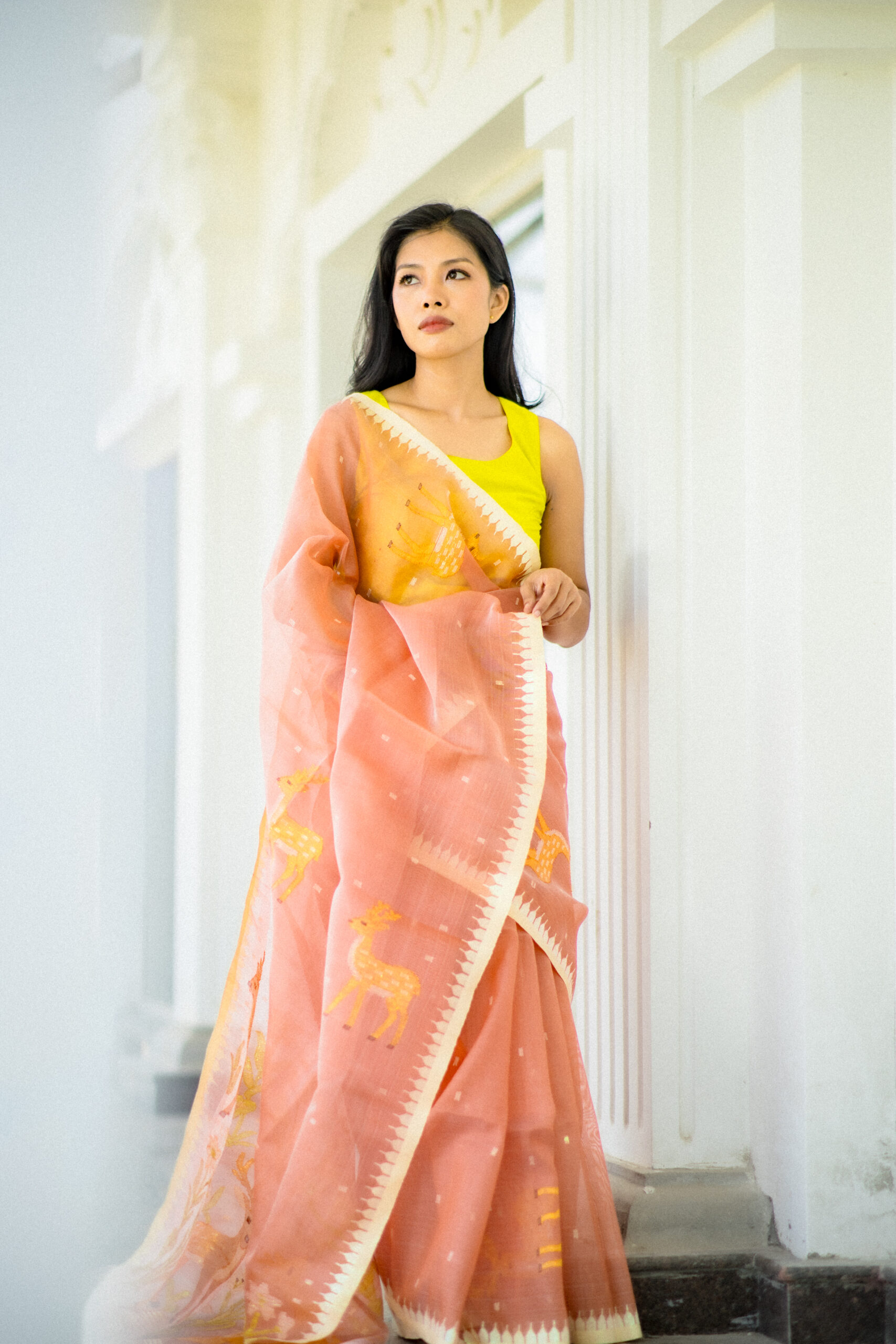 Marigold Earth – Moirangphee Handloom Saree - Image 4