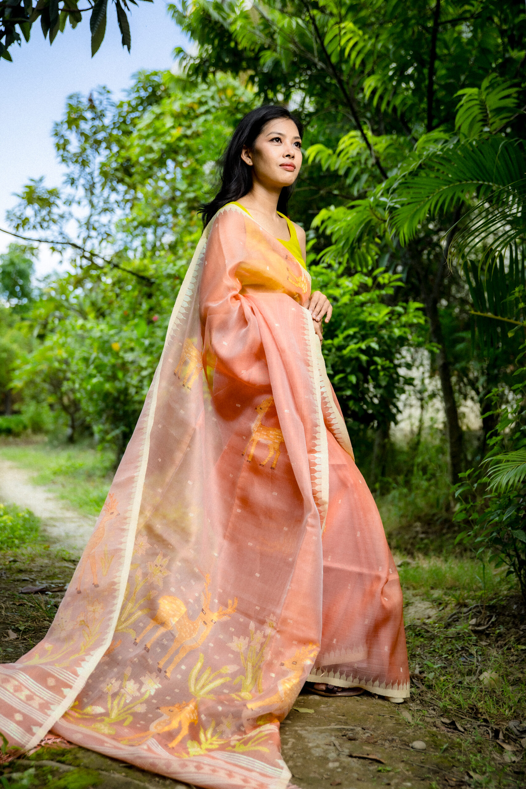 Marigold Earth – Moirangphee Handloom Saree - Image 5